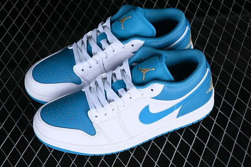 All categories Air Jordan Jordan series basketball shoes Air Jordan 1 Low G version pure original Air Jordan 1 Low "Aquatone" AJ1 Joe 1 blue and white low-top cultural basketball shoes 553558-174